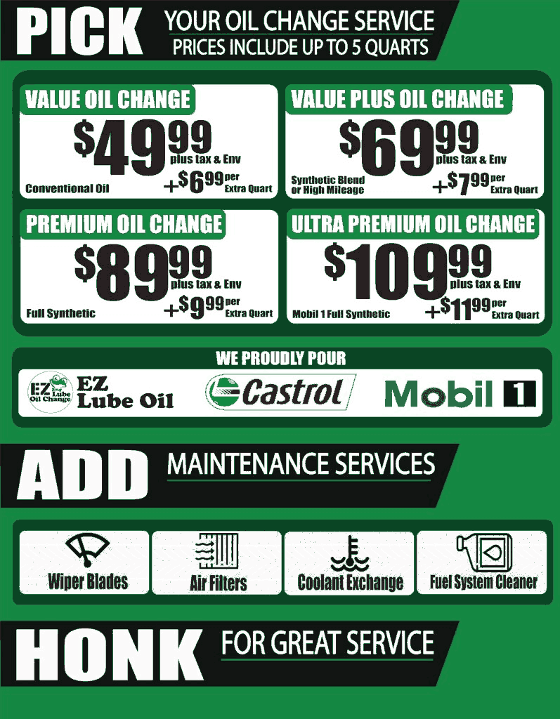 oil change prices lancaster and palmdale ca